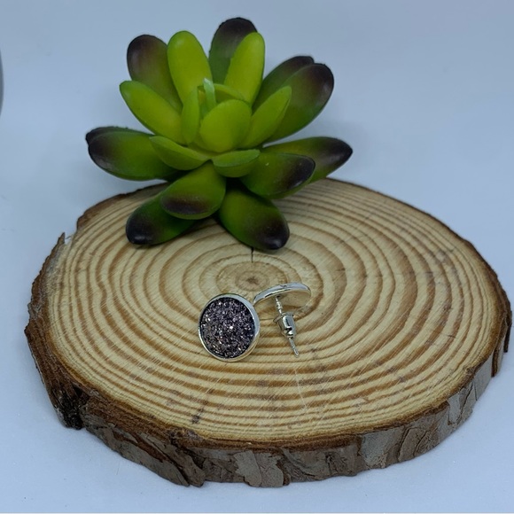 Sugar Druzy Multi Color Stainless Steel Earring Set - Picture 7 of 16